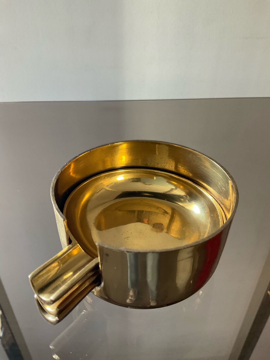 Bronze ashtray set from the 60s-70s