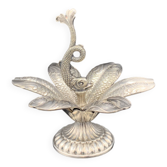 Fleuron - Christofle - Vintage caviar spoon display "Flower of Poseidon" in silver metal