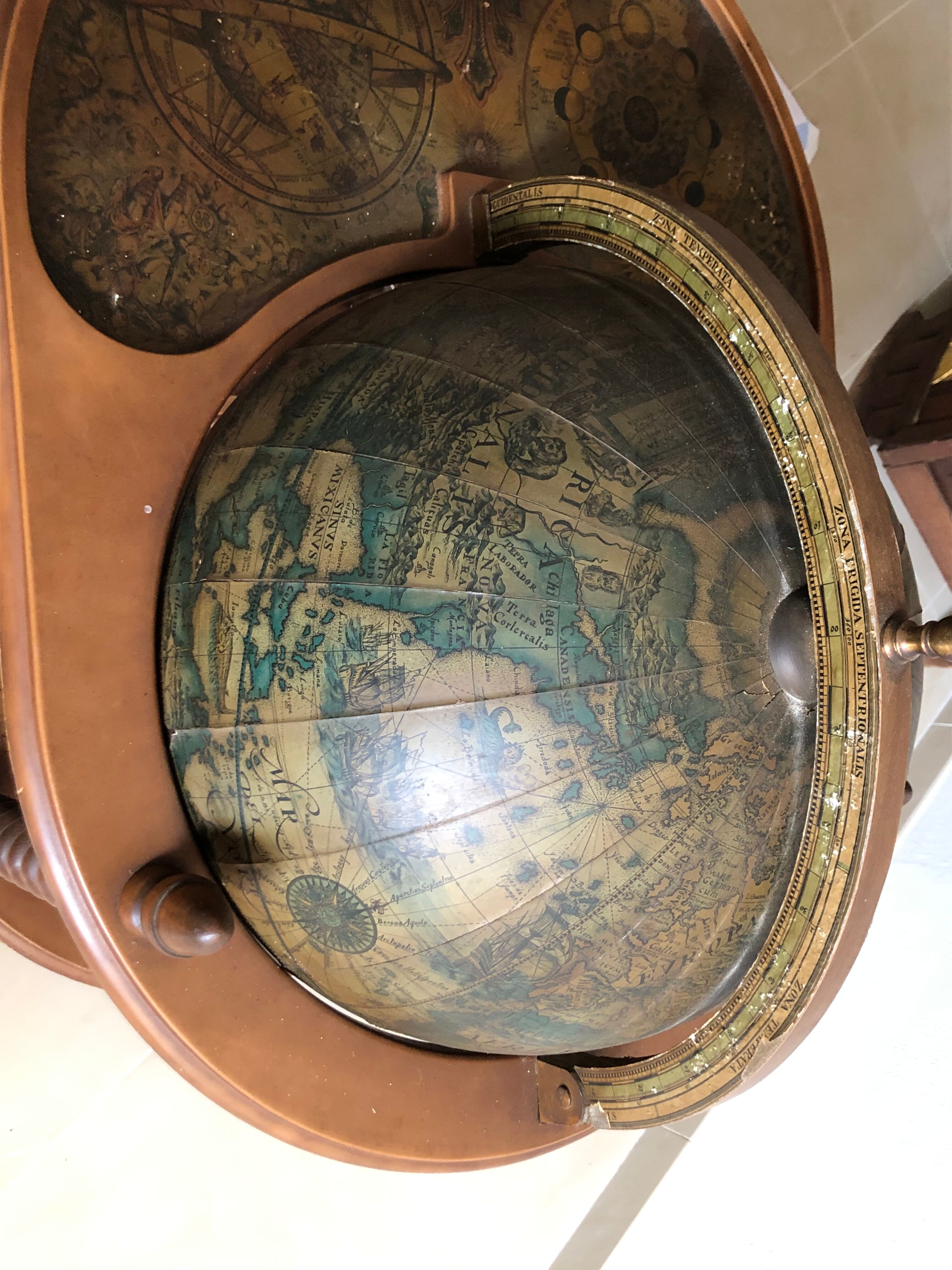Coffee table bar world map