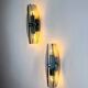 Pair of Veca wall sconces, black Murano glass, Italy, 1970s