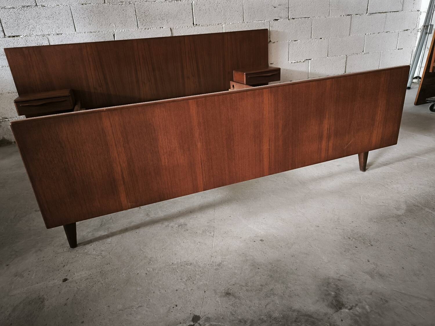 Vintage teak Scandinavian bed