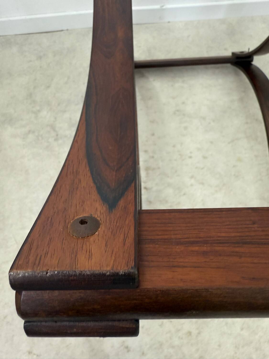 Antique rosewood coffee table with glass top designed by Ingmar Relling for Westnofa, vintage 70s