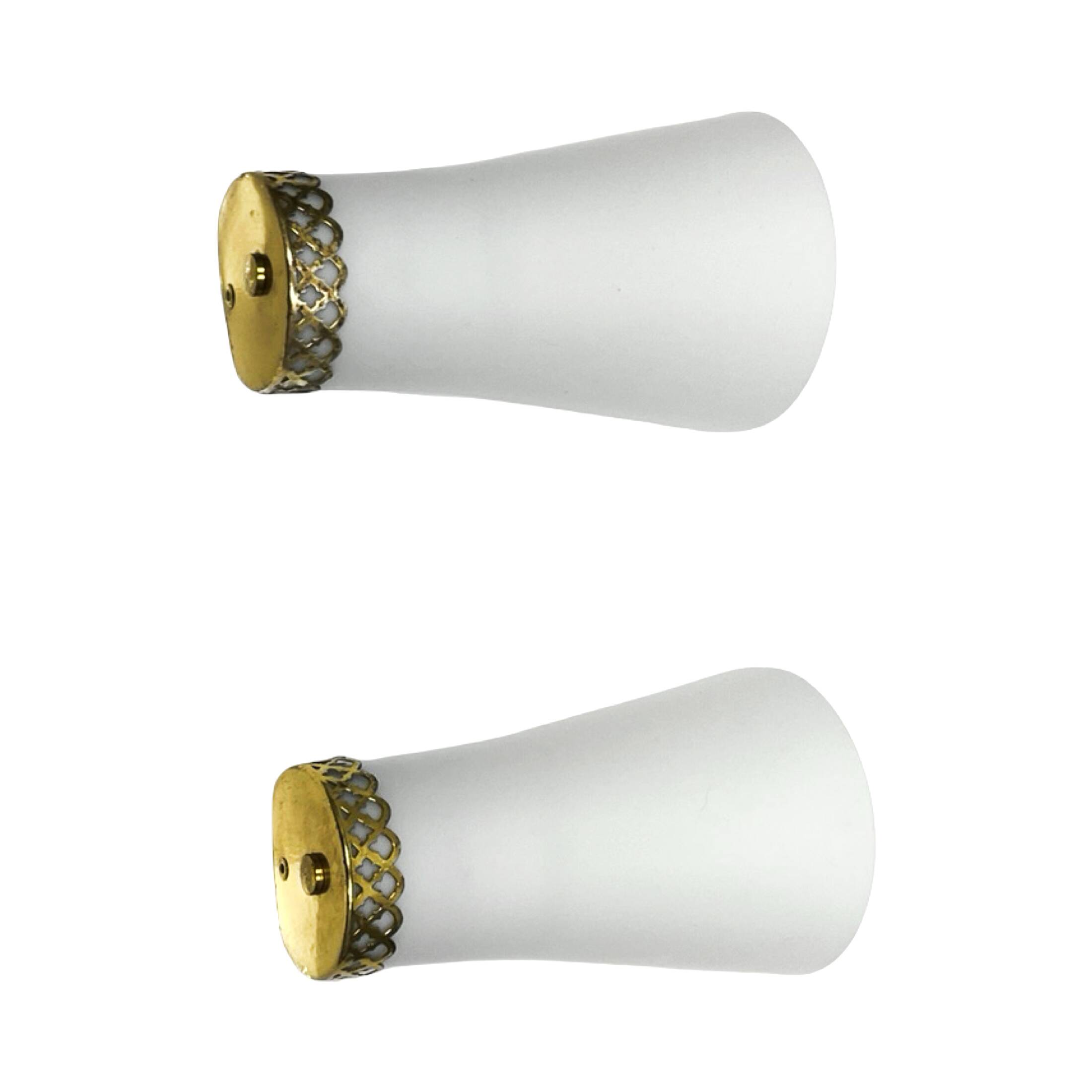 Pair of Doria Leuchten wall lamps, Hollywood Regency, Germany, 1970s.