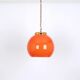 Orange glass pendant light by Peill Putzler, Germany, 1970.