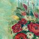 Huile william marcel clochard bouquet de fleurs roses coquelicots