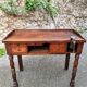 French antique watchmaker's bench – Table with drawers, vice, and original sliding leather surface – circa 1900
