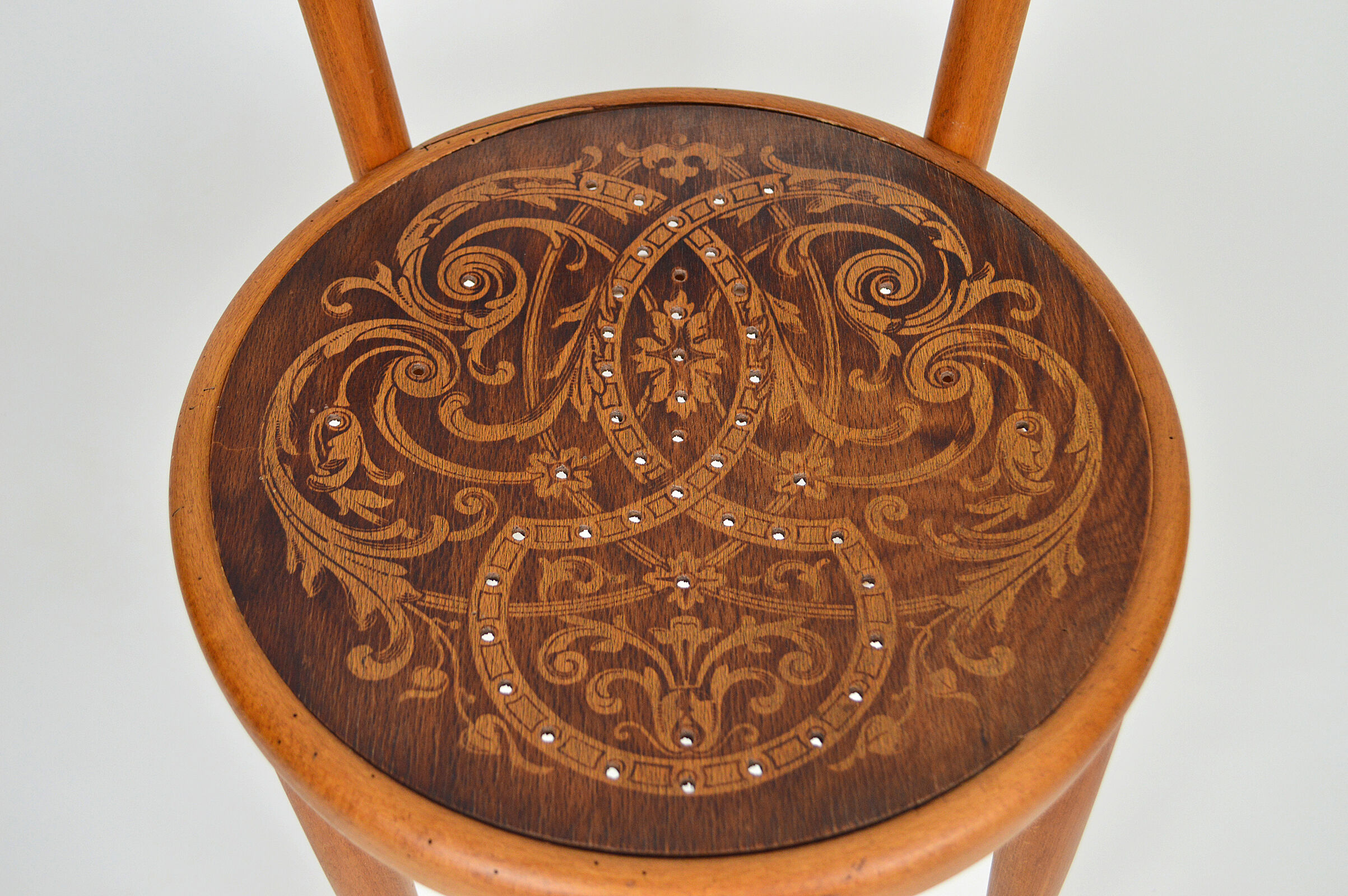 J&J Kohn bistro chair with decorated seat