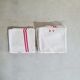 Old linen tea towels - monogrammed - red stripes - Set of 7