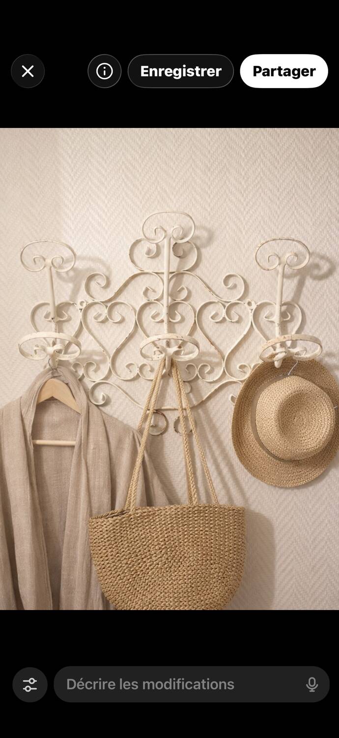 Vintage wrought iron coat rack