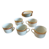 Set of 5 cups with their bowls
