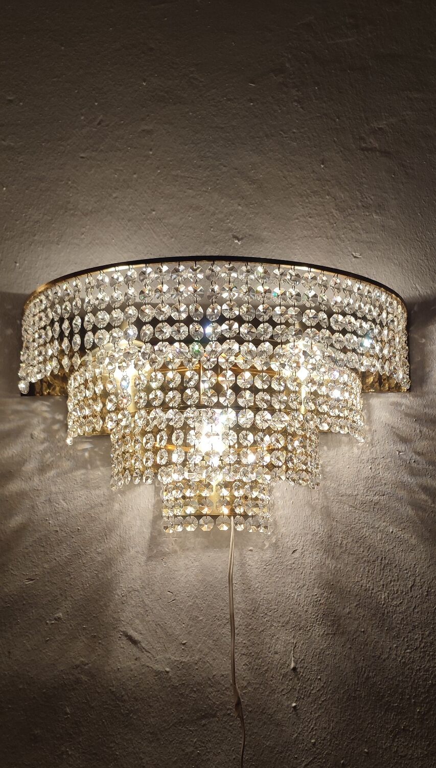 Appliques murales en cristal France années 1970