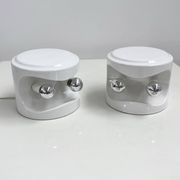 Pair of white ceramic table lamps by Perdomello, 1970.