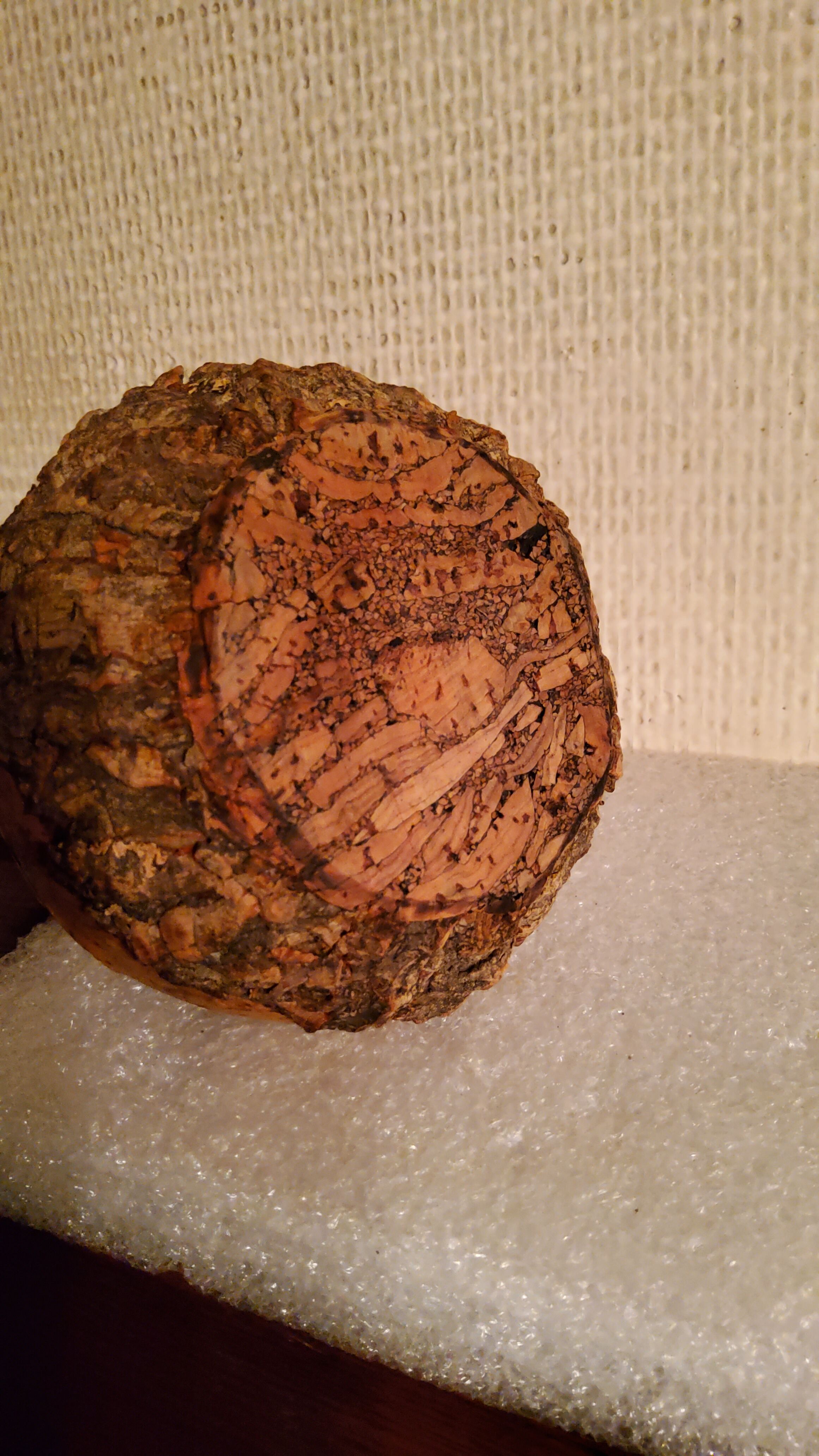 Terracotta vase covered with cork from the 70s