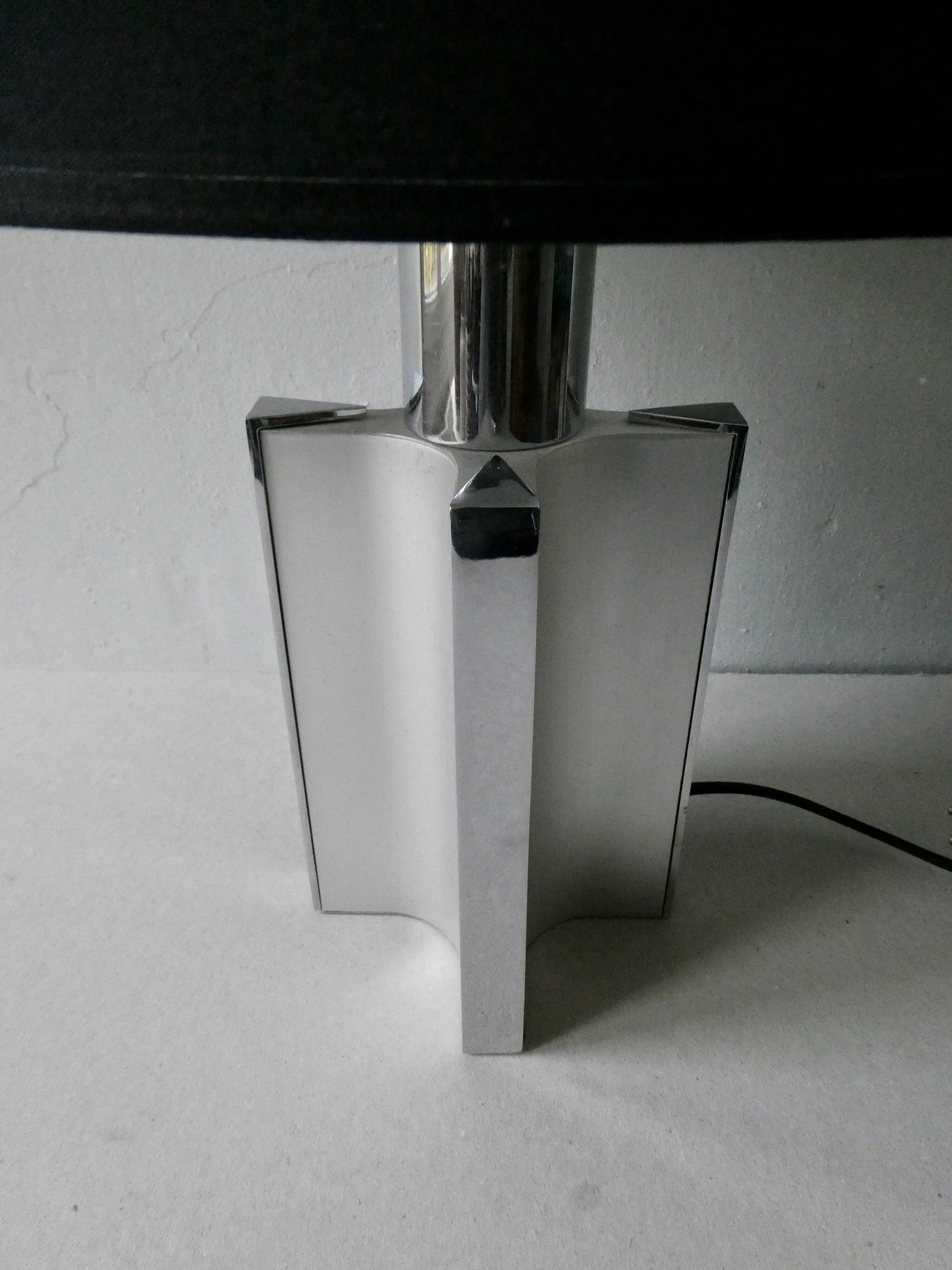 70s chrome metal lamp