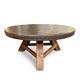 Round brutalis coffee table with brass / copper top / 1960s