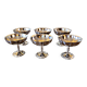 6 coupes  à glace vintage en inox,et forme de fleur