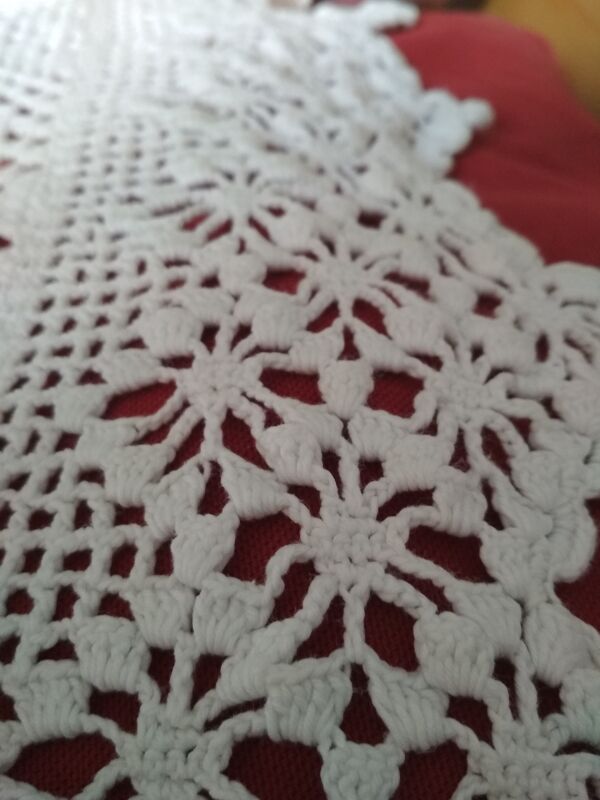 Dessus de lit en coton blanc écru jeté de lit en crochet