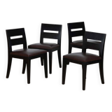 Set of 4 Archipel chairs in leather by Christian Liaigre, 1994