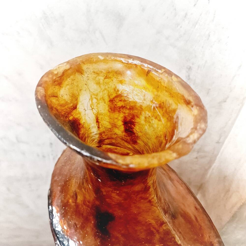 Large vintage amber resin vase