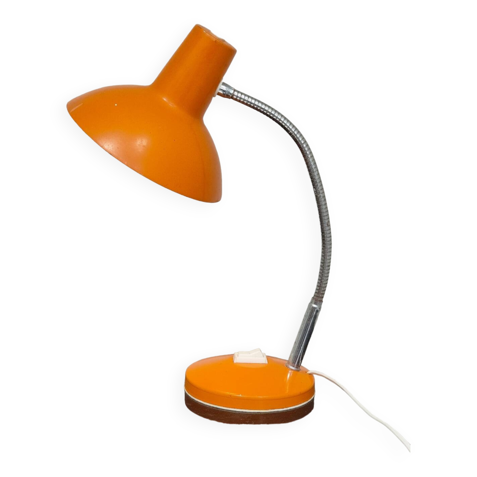 Orange and chrome articulated Cocotte lamp France 1970