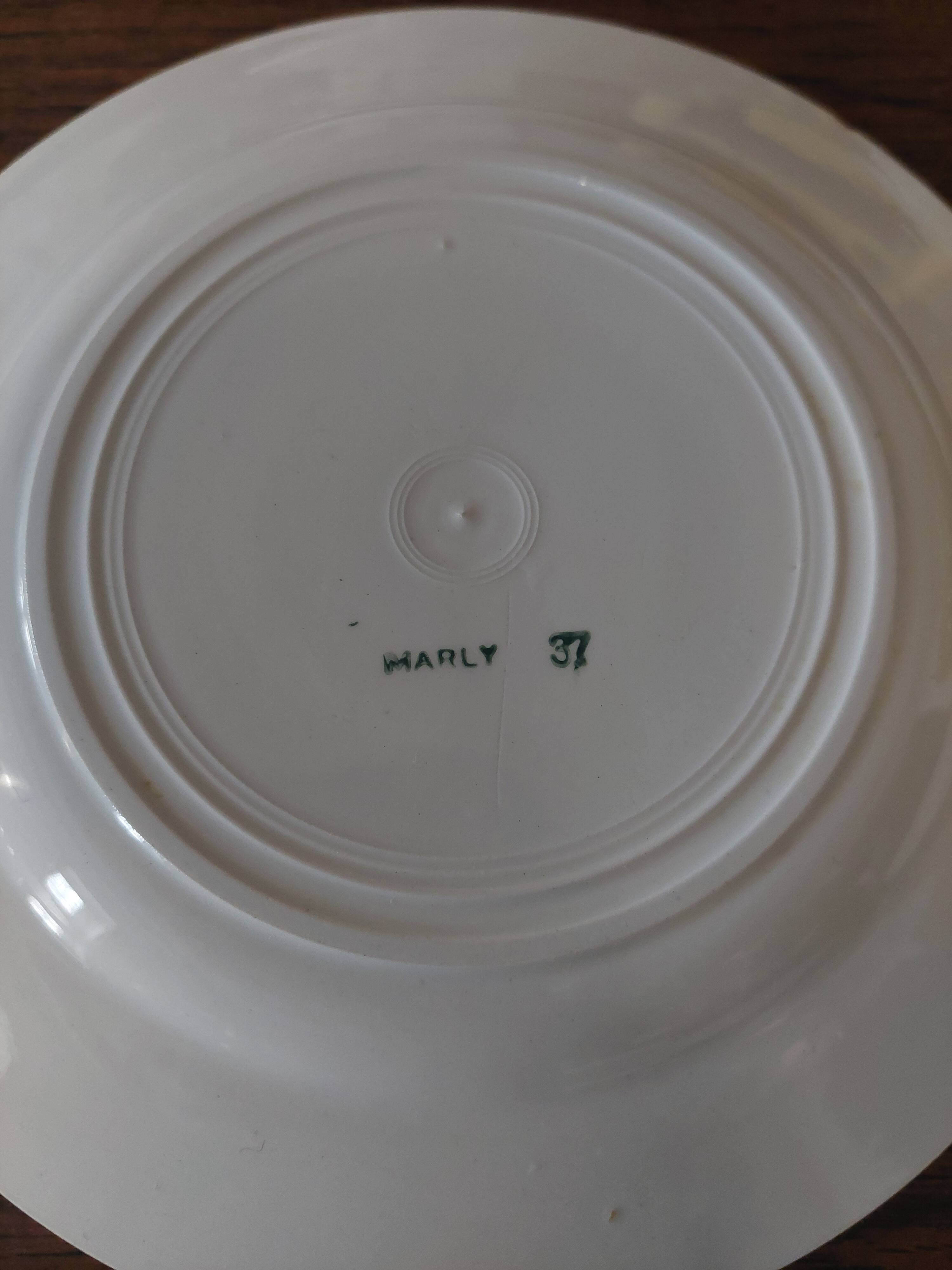 Dessert plates, set of eight, Marly decor