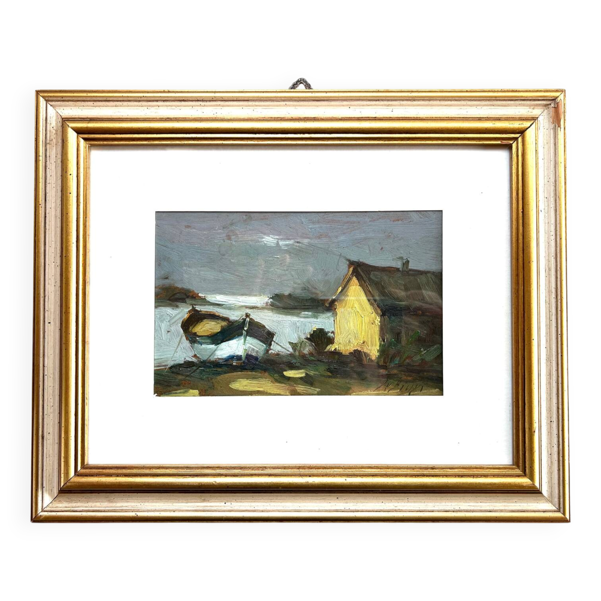 Marine Italienne, Huile sûr Panneau , JM Bilargi, XXe