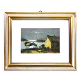 Italian marine, oil on panel, JM Bilargi, 20th century