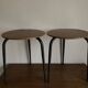 Pair of mid-century modernist plywood bedside stools, 1960s
