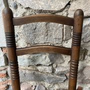 Pair of turned wood and braided rope chairs, 1950s-60s