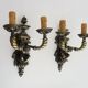Pair of Satyr wall lights in bronze Napoleon III 19th century