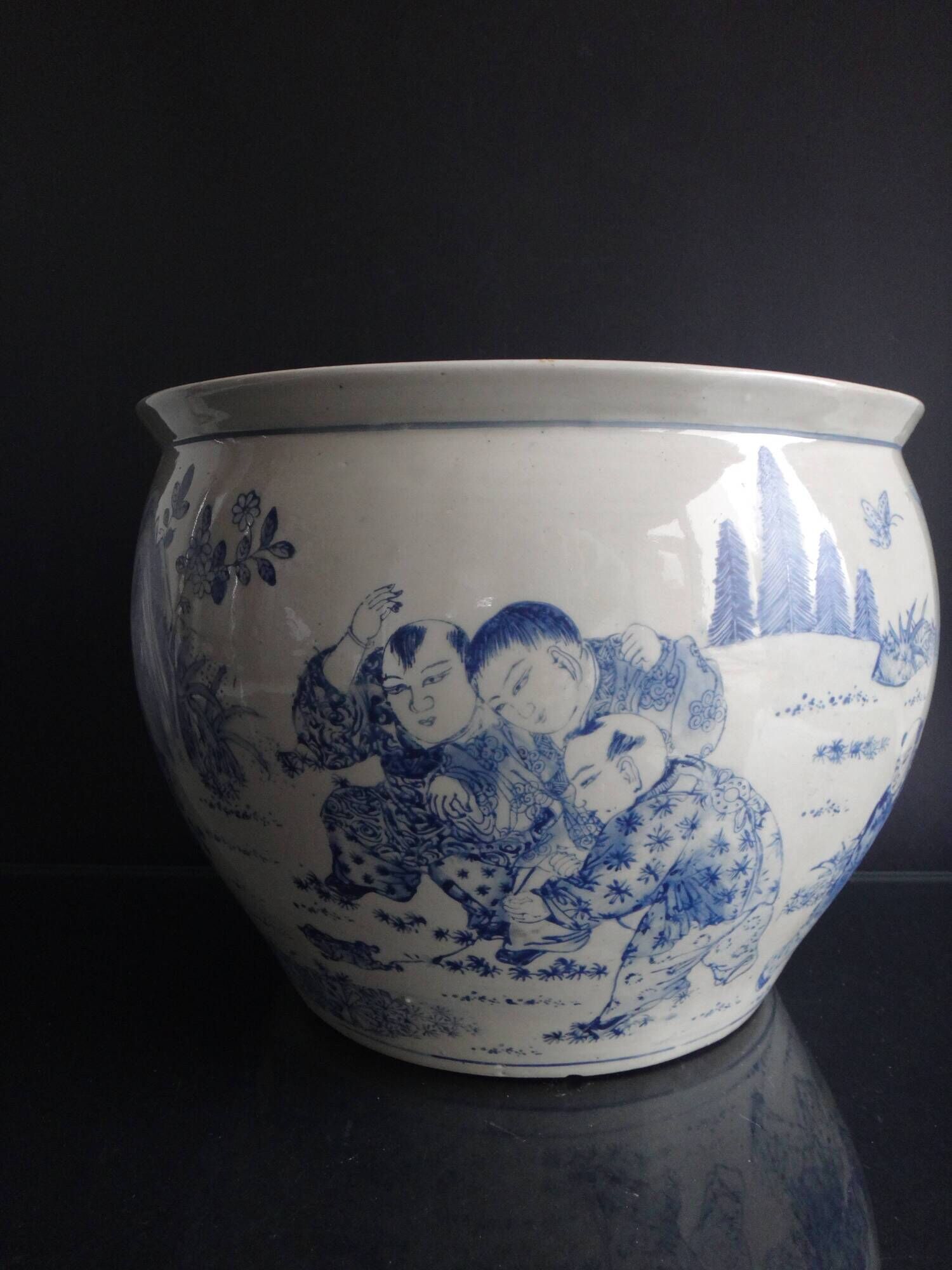 Ancient pot cover Chinese porcelain around 1900 Guangxu