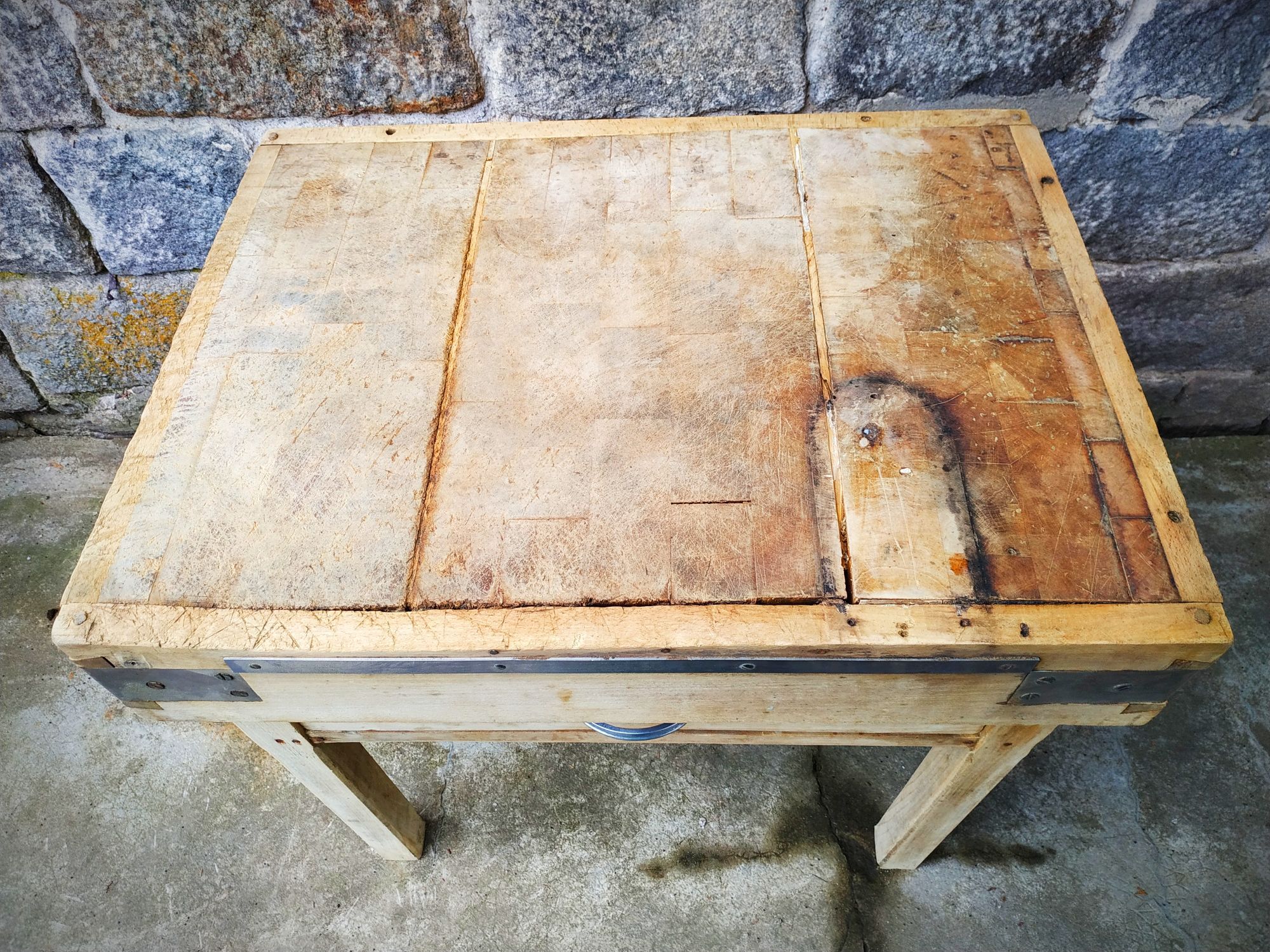 Old butcher's bill in solid beech