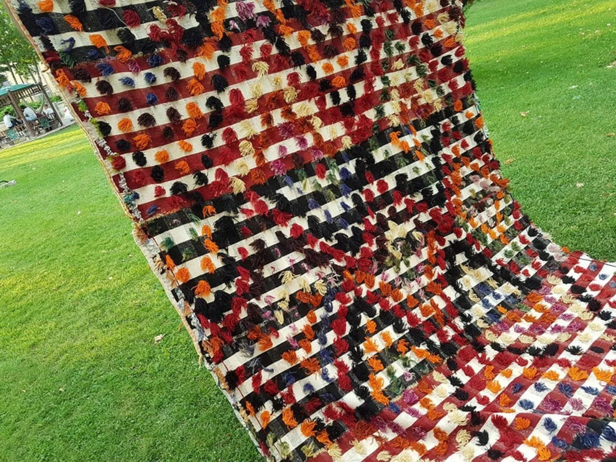 Vintage Turkish rug handmade 190x438 cm