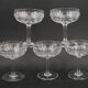 Baccarat Sévigné 5 champagne glasses, engraved crystal, excellent condition, unsigned.