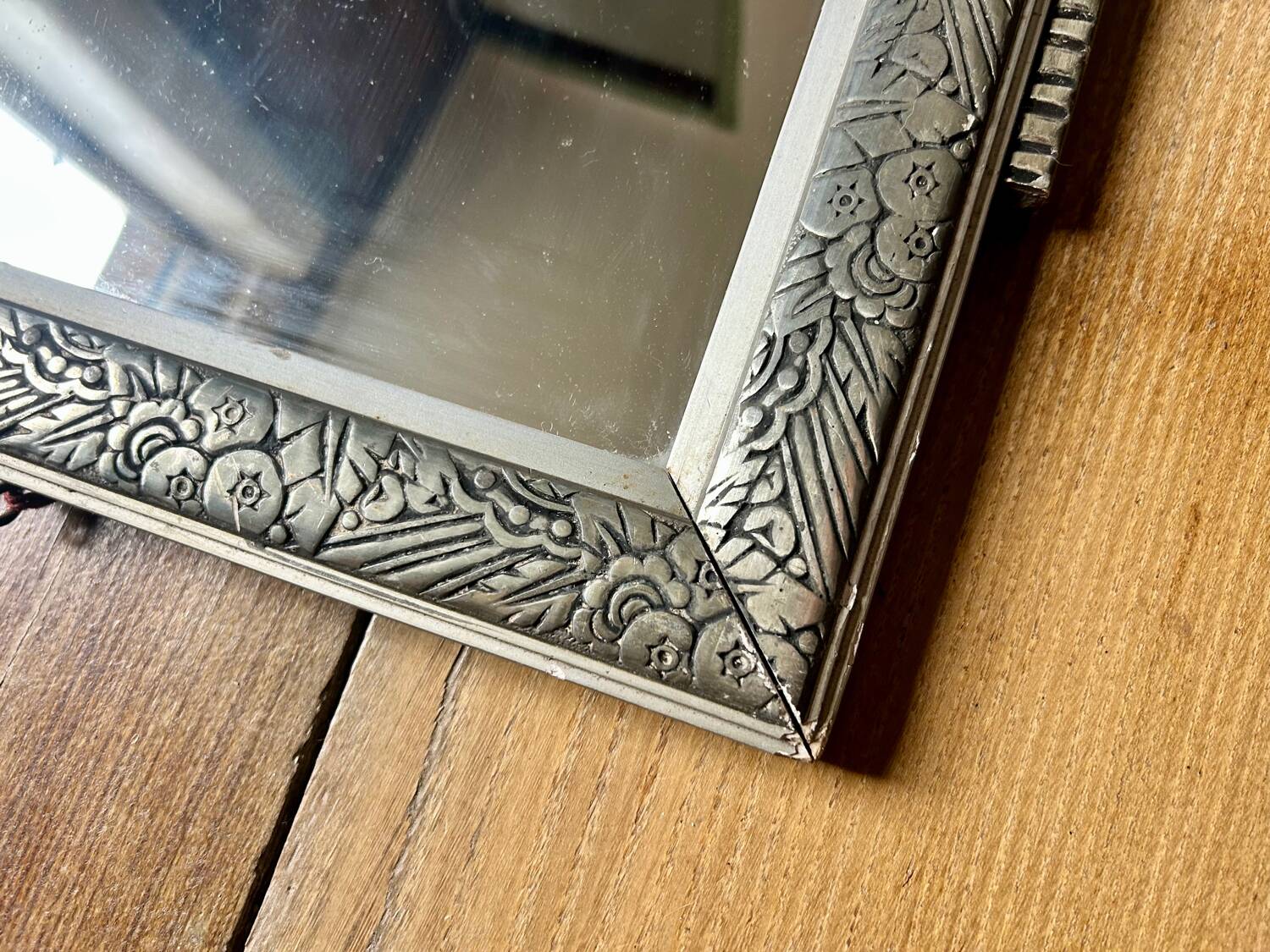 Miroir art déco bois sculpté
