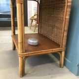 Bamboo and rattan bedside table