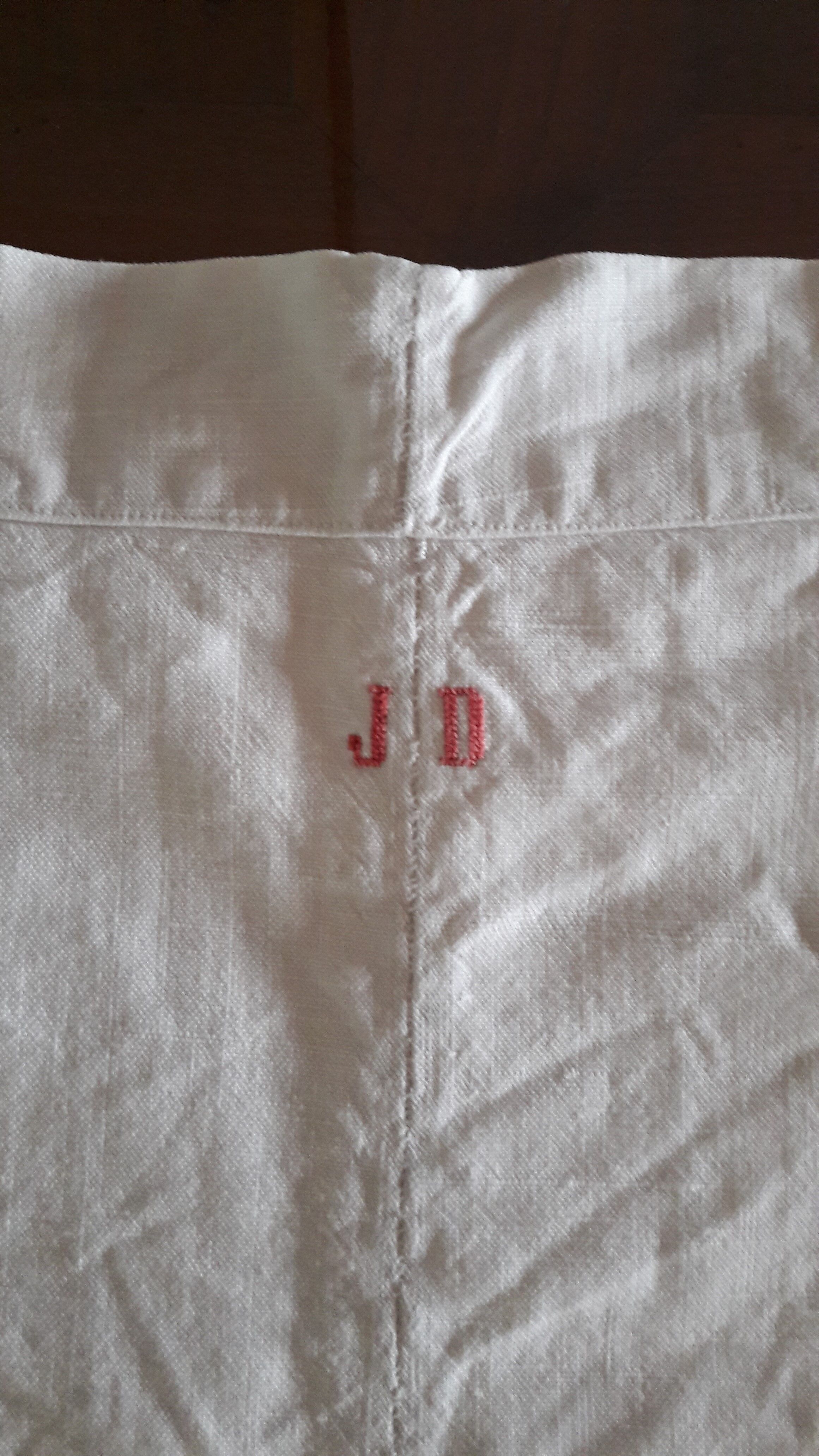 Old linen sheet and pillow cover