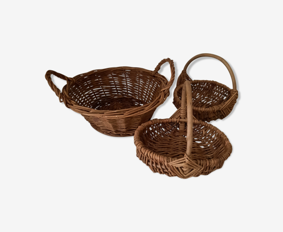 Paniers en osier vintage