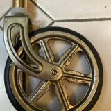 Textable brass and cashmere serving table