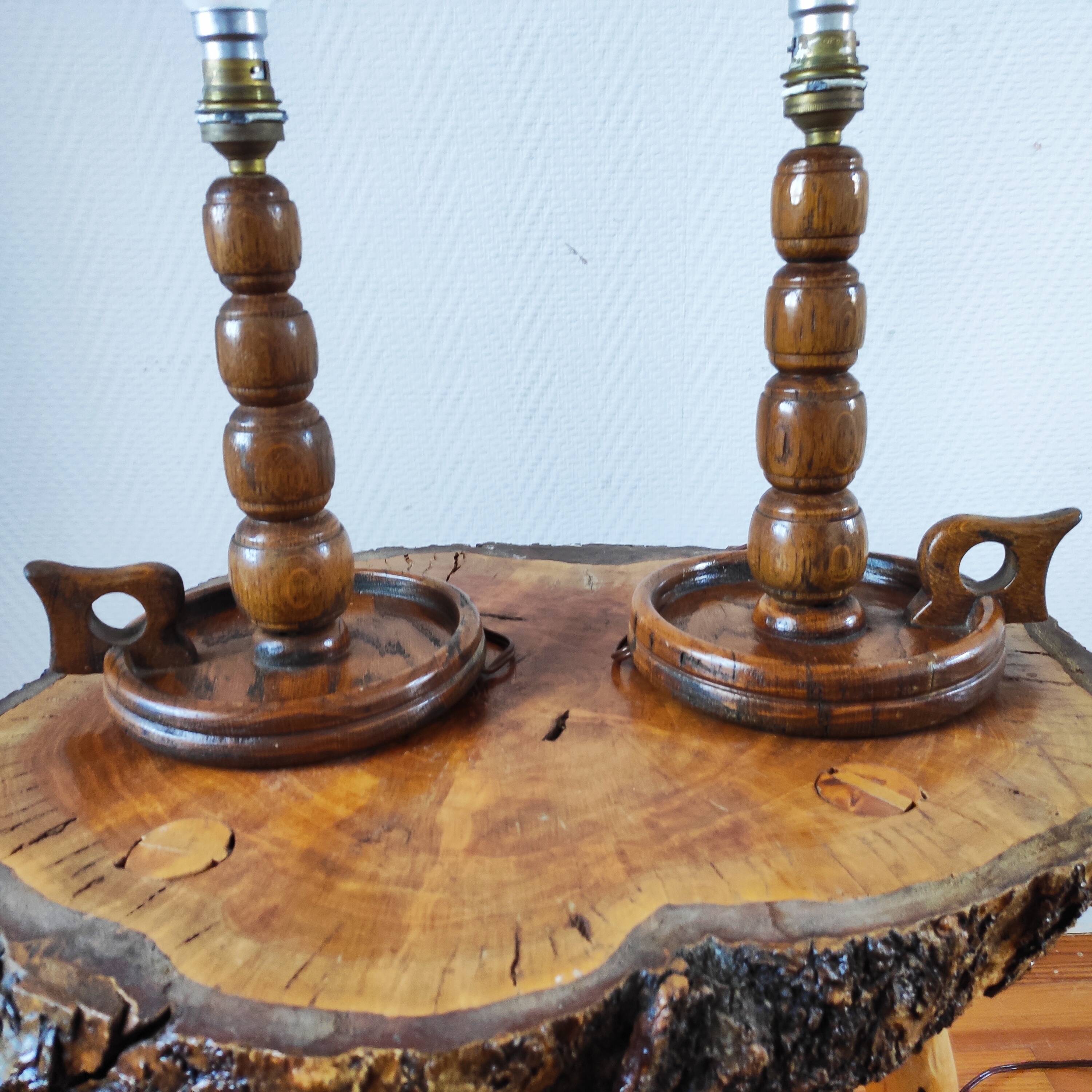 Pair of vintage brutalist lamps 1950/60