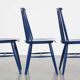 Set of 3 beautiful vintage 1960s blue wooden dining chairs/spindle chairs