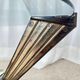 Vintage Italian coffee table in glass, chrome and brass metal, Hollywood Regency style, 1970s.