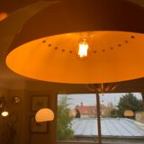 Red lacquered metal chandelier