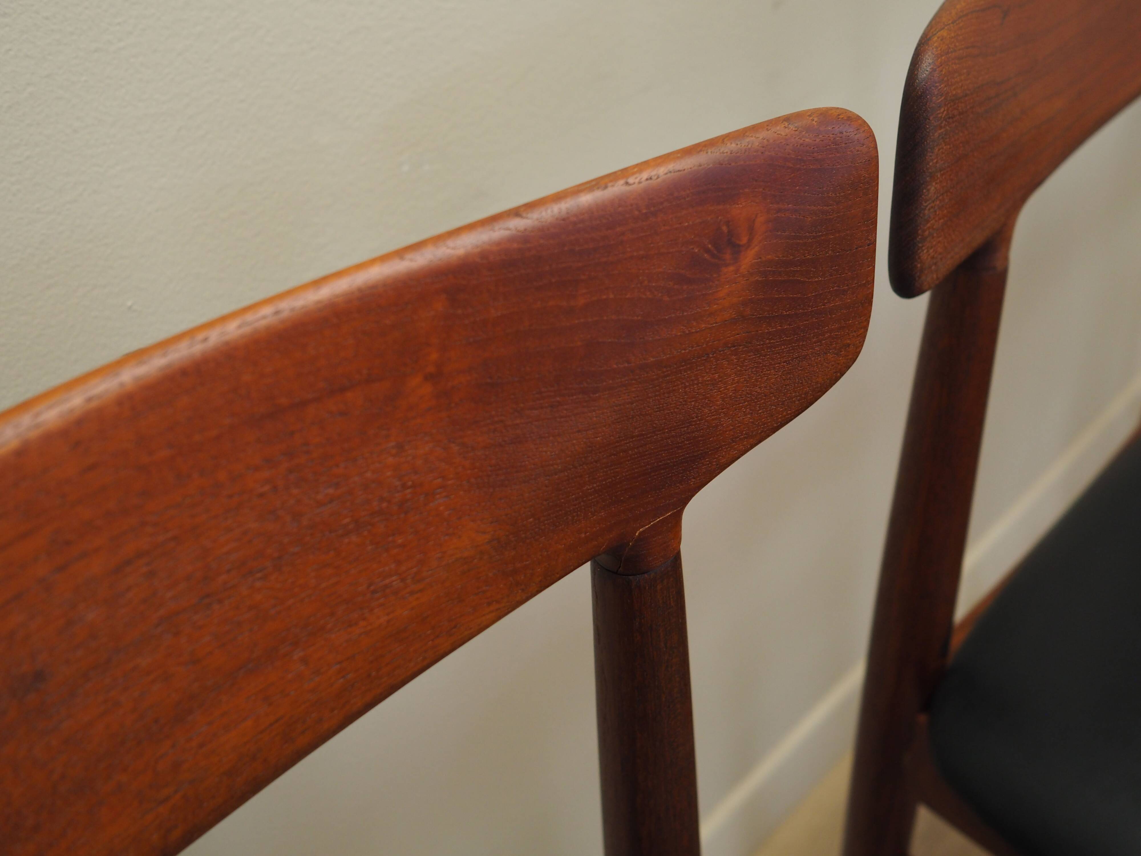 Set of four teak chairs, Danish design, 1960s, manufacture: Bruno Hansen, d