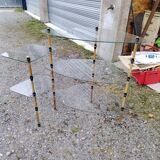 Removable shelving unit, glass and vintage brass