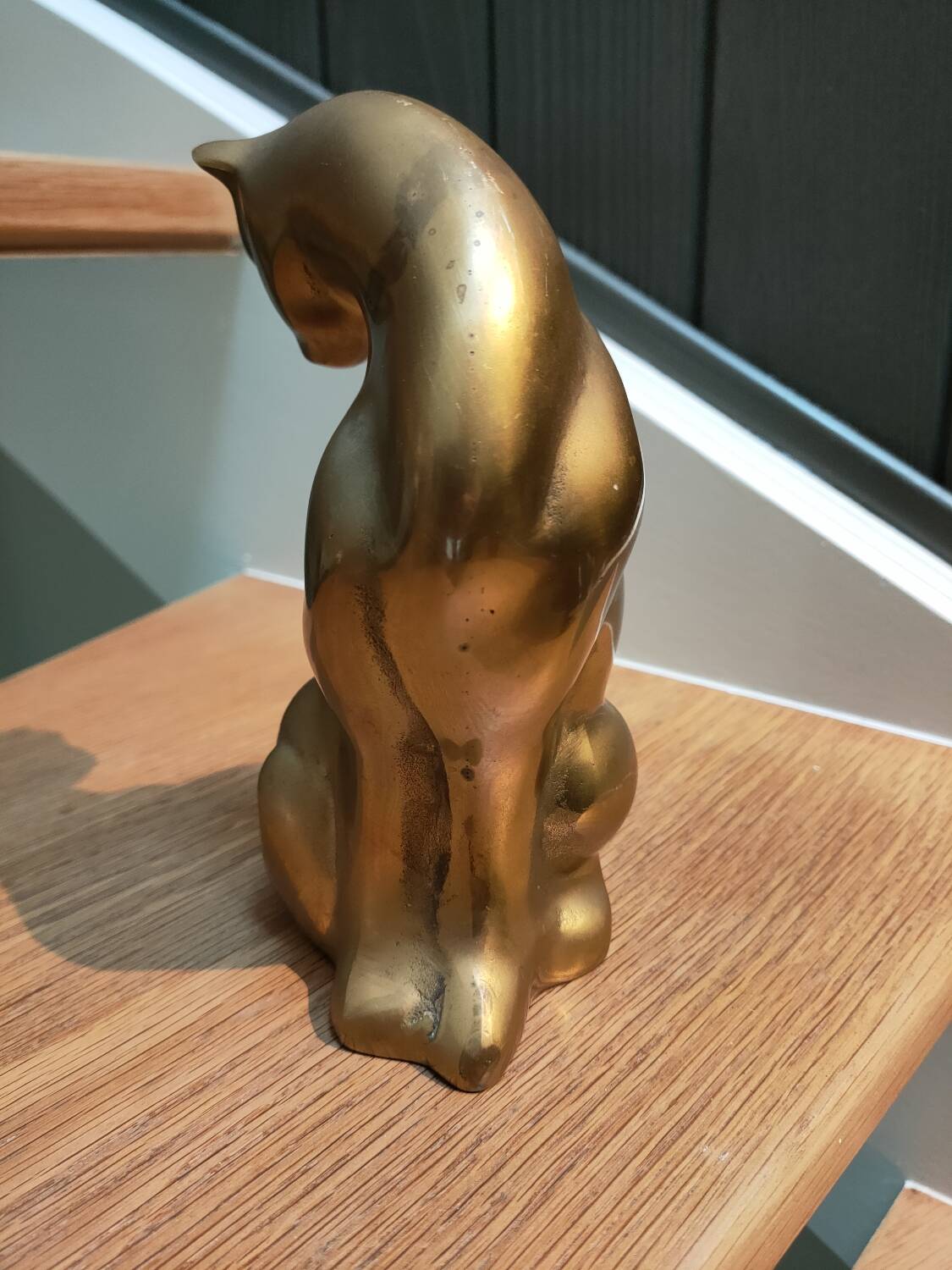 Statuette félin en laiton vintage