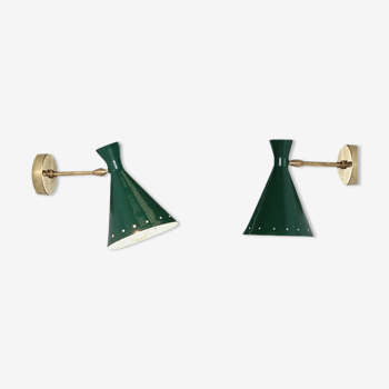 Pair of wall sconces duck green casserole