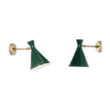 Pair of wall sconces duck green casserole