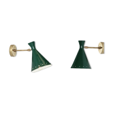 Pair of wall sconces duck green casserole