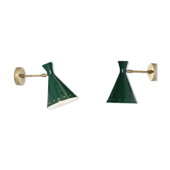 Pair of wall sconces duck green casserole